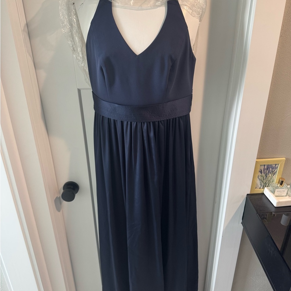 WHIT Blue Sleeveless Halter Sundress